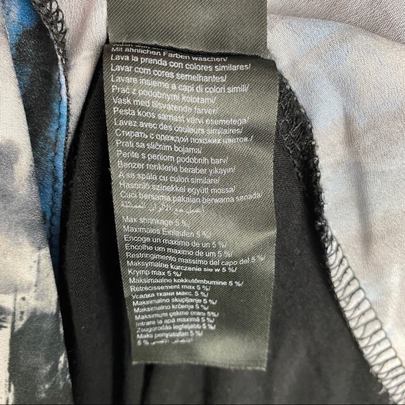 Junarose Blue Black Abstract Pattern Scoop Neck Blouse Women's 20 Hi-Low - Picture 8 of 8